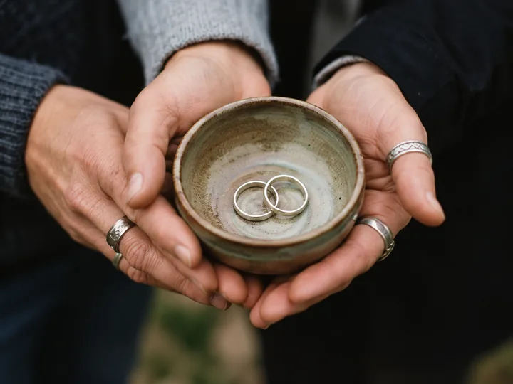 Wedding rings presented as a meaningful gift for a couple