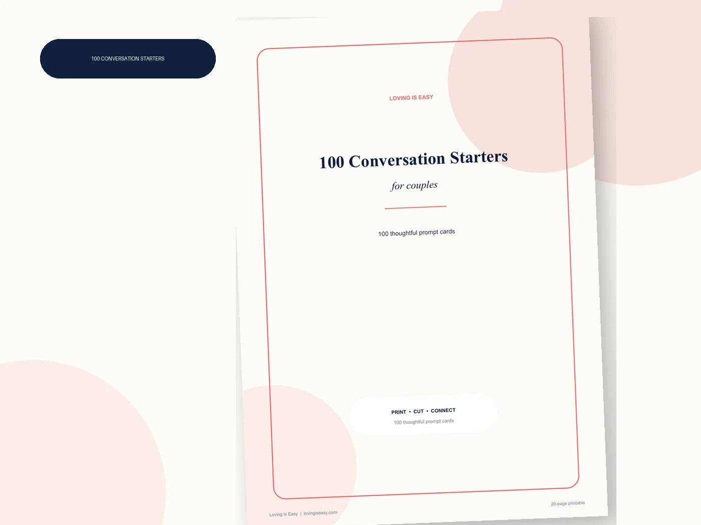 100 Conversation Starters printable cover